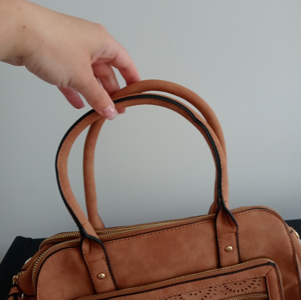 Rosetti Tan With A Design Also Has A Long Strap P… - image 3